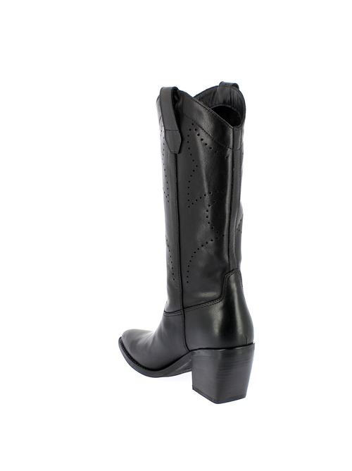stivale texano da donna in pelle nera NERO GIARDINI | E409796D100